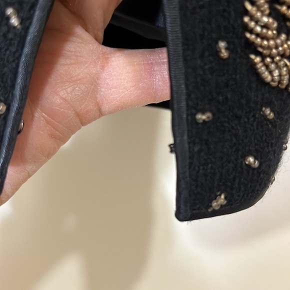 No Brand vintage, black wool, beaded jacket. Size 8 - Picture 10 of 11